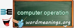 WordMeaning blackboard for computer operation